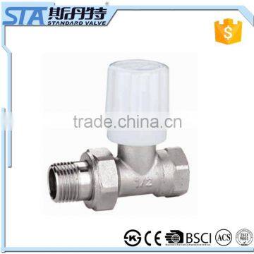 ART.5035 China Factory Low Price Lead Free Customized Forged Npt Brass Male Threaded Angle Radiator Valve With White Handle photo-2