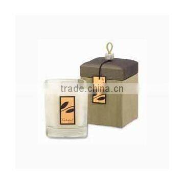 Scented Soy Candle in square glass jar in box, wedding candle