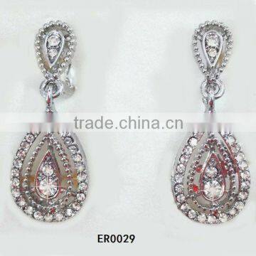 Wholesale white gold french clip earring designs murano glass heart earring