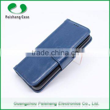 Custom mobile phone accessories Oix wax slim 7 colors leather wallet flip case cover for galaxy S6 / s6 edge with card slots