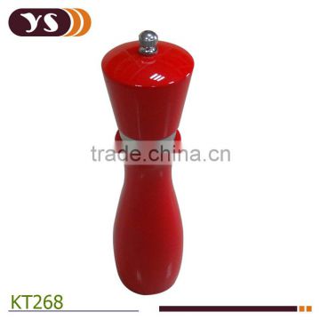 rubber wood pepper shakes set with red painting