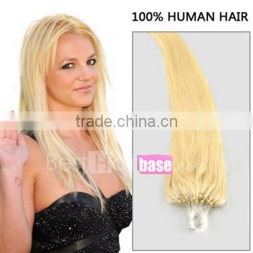 22 Inch in 613# Same As SO .CAP Quality Loop Micro ring Human Remy Hair Extensions