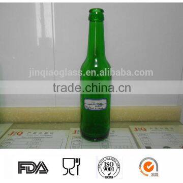 340ml green glass beer bottle with crown