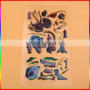 dinosaur deisgns colorful dome 3D epoxy stickers