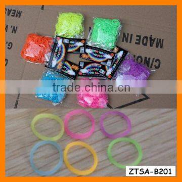 2014 Glow In The Dark Loom Rubber Bracelet Bands Wholesale ZTSA-B201