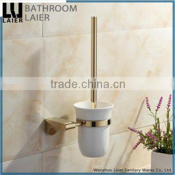 Promotional Understated Design Zinc Alloy Gold Finishing Bathroom Accessories Wall Mounted Toilet ll Mounted Toilet Brush Holder