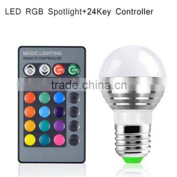 Changeable RGB LED Spotlight Bulb 85V- 265V Remote Controller Holiday Lamp Decorative E27 Night light