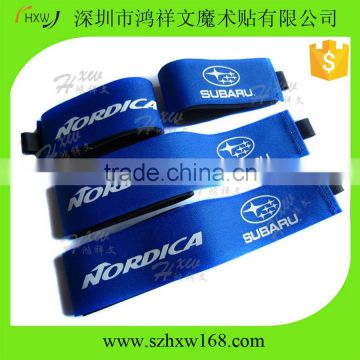 Rubber ski strap/Logo printed ski ties with pull tab