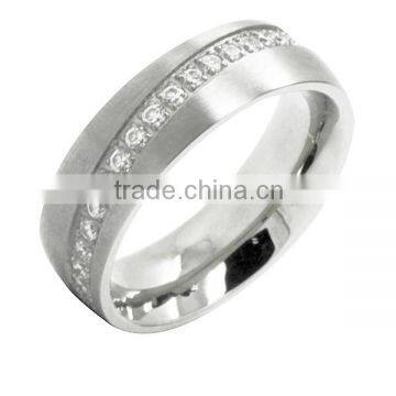 titanium engagement ring with precious inlay