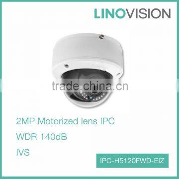 High Frame Rate 2MP 140dB WDR Motorized Smart Indoor Dome IPC