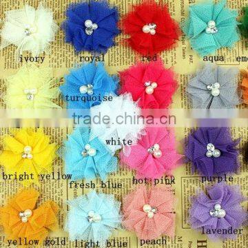 hot sale ! tulle flower rhinestone,crystal flower