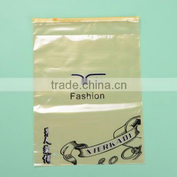 Hang length handle HDPE plastic zip lock bags made in China