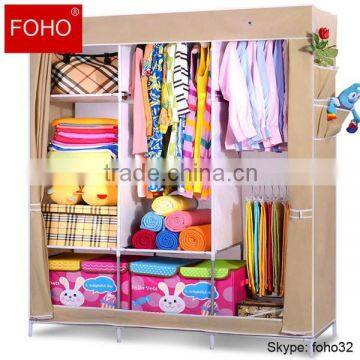 Folding wardrobe for bedroom designs diy cloth canvas wardrobe (FH-CS0505 )