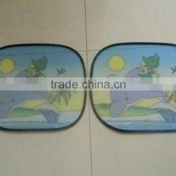 Side Car Sunshade Fabric of Nylon Mesh White Color With Printing