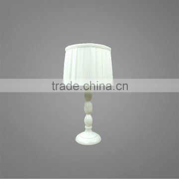 Metal Base And Body In White Powder Coating With Fabric Lampshade Bedside Table Lamp Mini Study Table Lamp