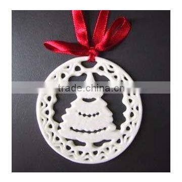 Porcelain Christmas Ornament-lacy round-ZNC05001