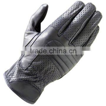 Motorcycle Black Leather Gloves