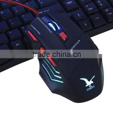 Hot Sale 2400DPI Wired 7D Optical PRO Gaming Mouse Mice Black
