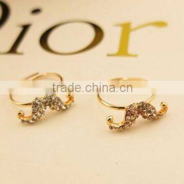 Humor and Popular Smart Mustache Diamante Rings photo-4