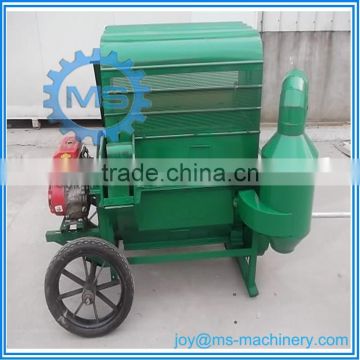 Small mobile gasoline engine driven paddy rice thresher