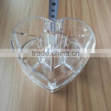 Wholesale Innovative Household Heart Shape Clear Cosmetic Acrylic Makeup Organizer With 8 Grids