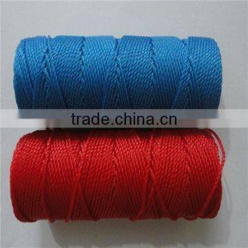 0.8mm colorful twisted (polyethylene) pe and pp rope twine with low price