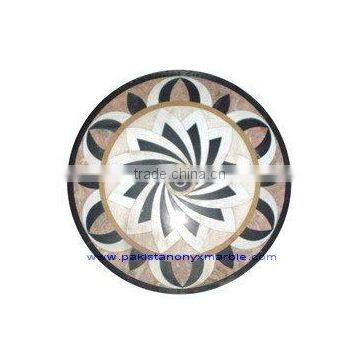 Polished Marble Medallion, Water-jet marble medallion/ marble mosaic