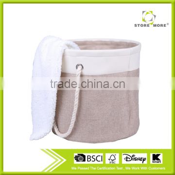 Store More Polyester Lining Fabric Laundry Basket, Folding Laundry Basket