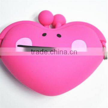 Eco-friendly Colorful Cute Heart Shaped Silicone Glass Purse