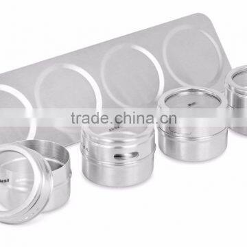 4 Pcs Stainless Steel Salt and Pepper Cruet Condiment Holder Magnetic Spice Set photo-4