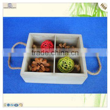 Wholesale Antique Rope Handles Decorating Wooden Box photo-3