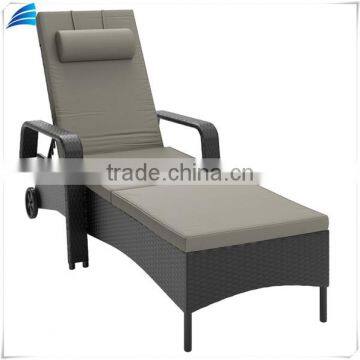 Outdoor Modern Resin Wicker Patio Reclining Sun Lounger