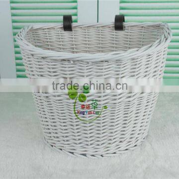 wholesale white hand-made half round wicker bicycle