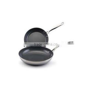 Cheap stainless steel skillet&frying pan with single handle