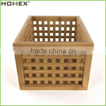 Handmade bamboo bin fruit storage crate Homex BSCI/Factory