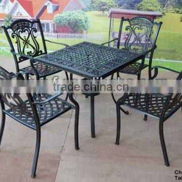 swimming pool table and chair/chairs terrace/terrace furniture bronze cast aluminum dining set