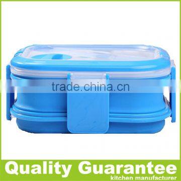 Customized Silicone Bento Box Double-deck Lunch Box Silicone Food Container photo-4