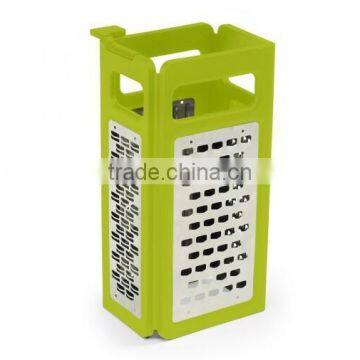 Multi-function 4 Sides Stainless Steel Foldable Kitchen Grater Slicer photo-2