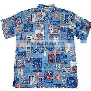 mens fit-cutted 100% polyester printing shirt