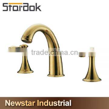 Star.aok Elegant And Fashion Widespread 3 Holes Bathroom Sink Faucet