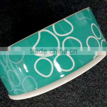 Ceramic pet bowl with foot printing