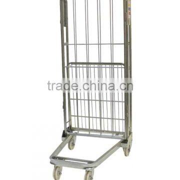 Four Wheel Storage Tool Cart Foldable Container Roll Cages With Shelves photo-4