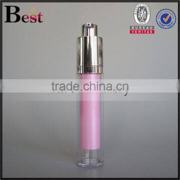 10ml 15ml Pink Cylindrical Shape Airless Cosmetic Pump Bottle High Quality Plastic Pump Bottle Hot Sale photo-2