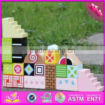 2017 new design 20 pieces preschool blocks toys wooden building toys for toddlers W13A125