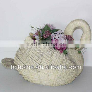 polyresin figurine,Swan Flowerpot