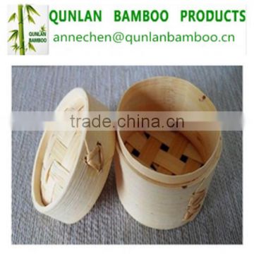 Natural bamboo steamer basket for cooking utensils