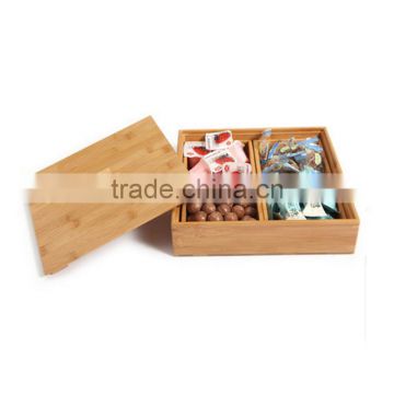 Aonong Hot Sales Bamboo Candy/ Nuts Box with lid