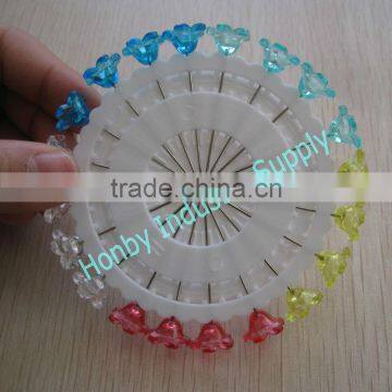 1 1/2" transparency flower head decorative sewing pins