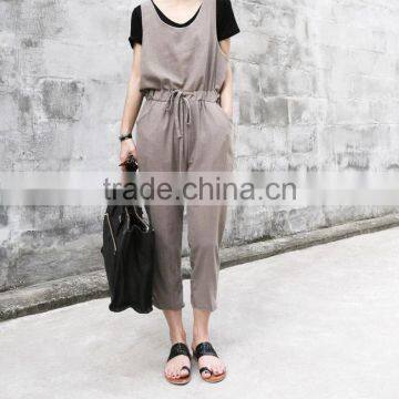 2016 women linen jumpsuit