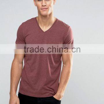 Custom Fashion High Quality Korea Cotton V-neck Gym Apparel Men T Shirt